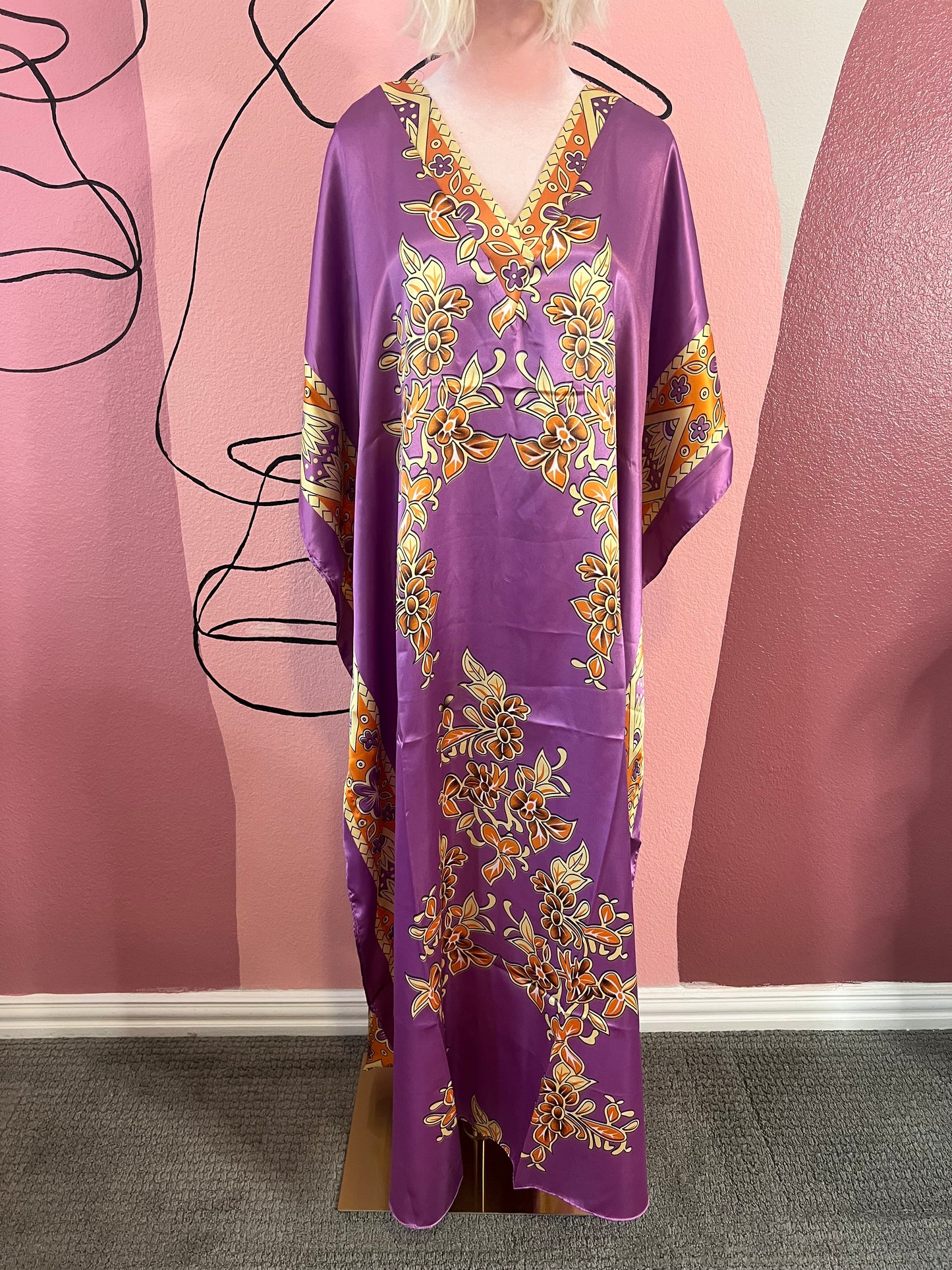 Silky Lavender Kaftan