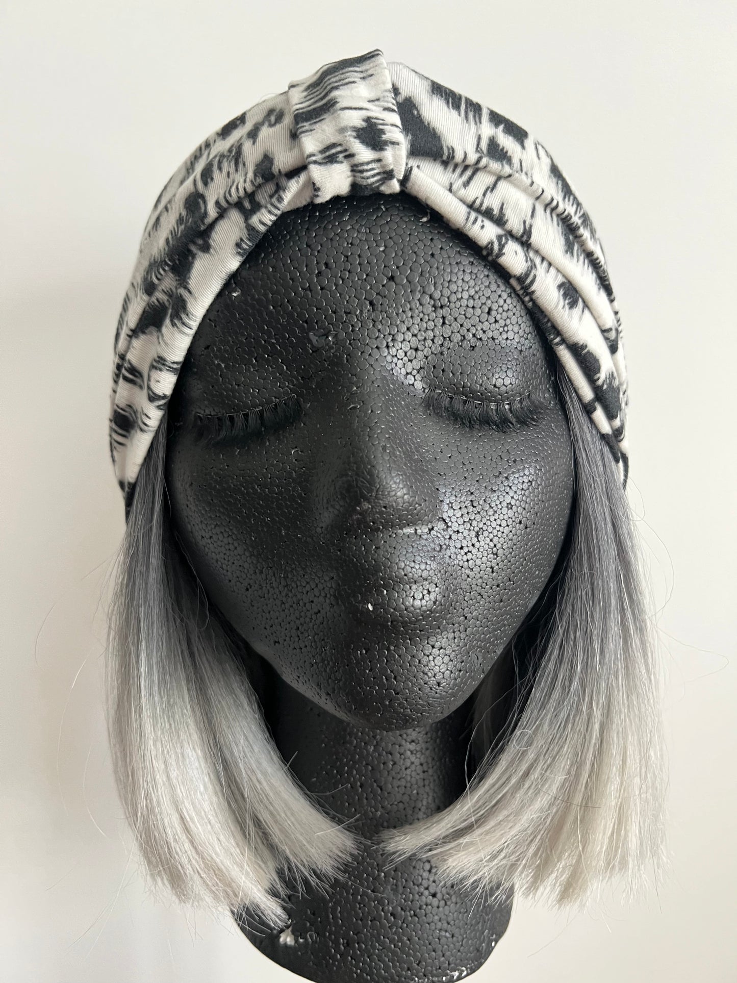 DKDH TURBAN HEADBAND DIZZY ZEBRA