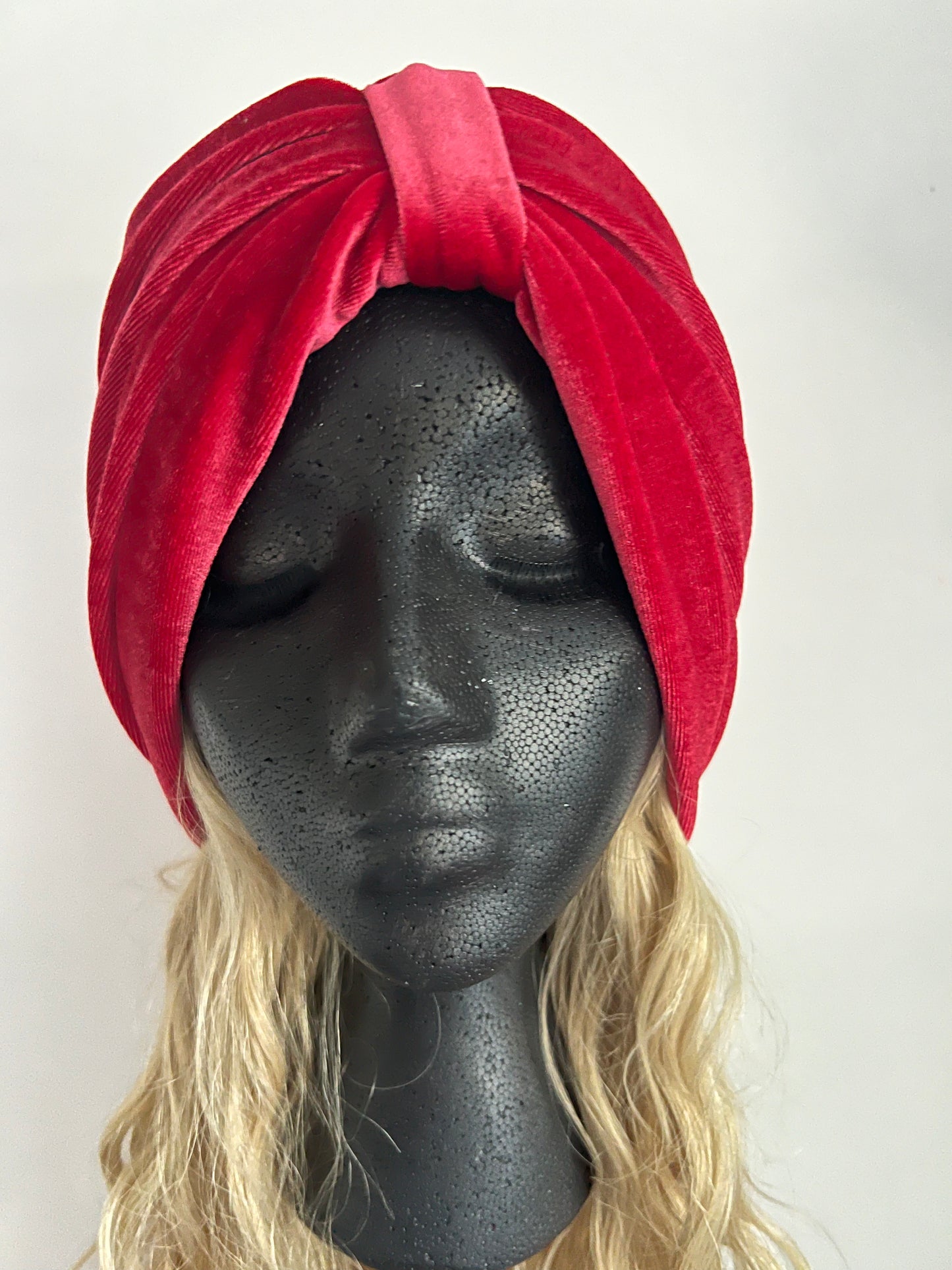 Red Hot Stretch Velvet Turban
