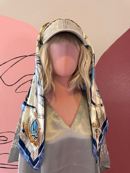 Denim Scarf Hat